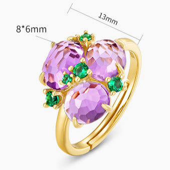 Fancy Amethyst Cocktail Ring in Gold | Ohcara Jewelry