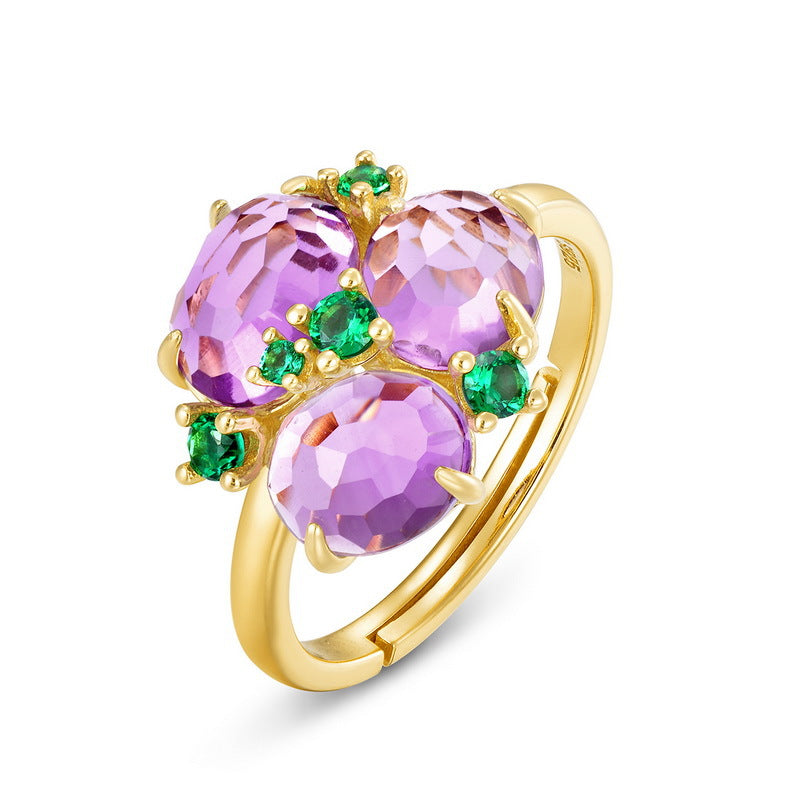 Fancy Amethyst Cocktail Ring in Gold | Summer Jewelry | Ohcara Jewelry