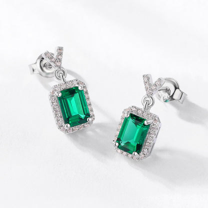 Classic and Timeless Green Emerald and Silumated Diamonds in 925 Sterling Silver | Ohcara Jewelry