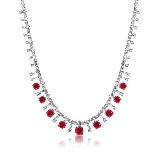 Eternity Lab Grown Ruby Luxury Necklace | Ohcara Jewelry  